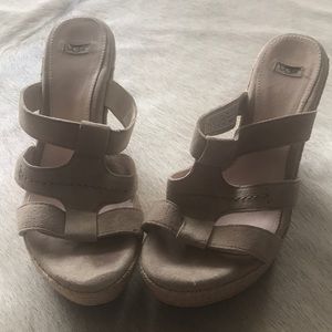 Ugg Tan Suede Espadrille Wedges